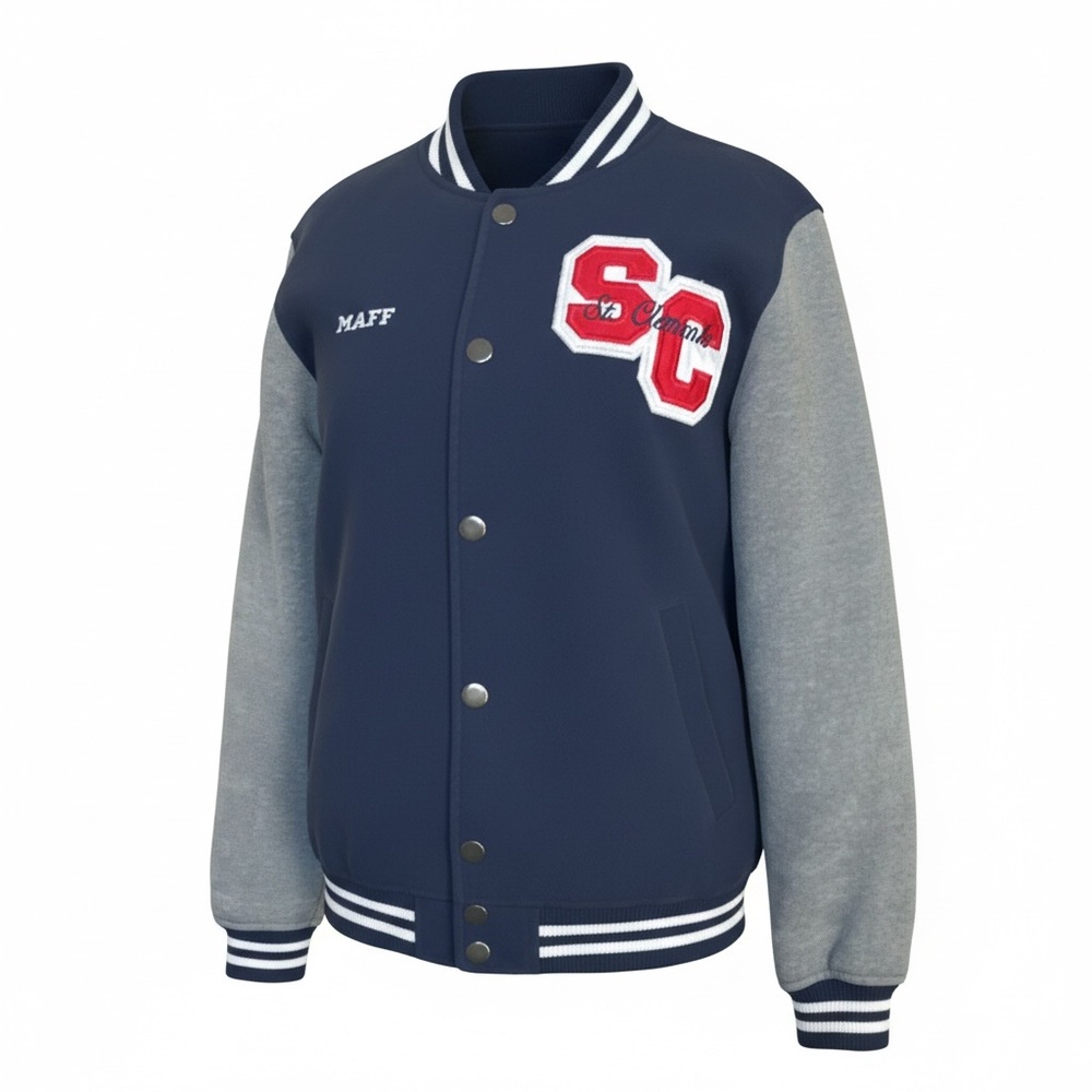 Sport-Tek Jacket XS Navy Blue Gray Unisex Youth/Junior Athletic‎ Snap Closure